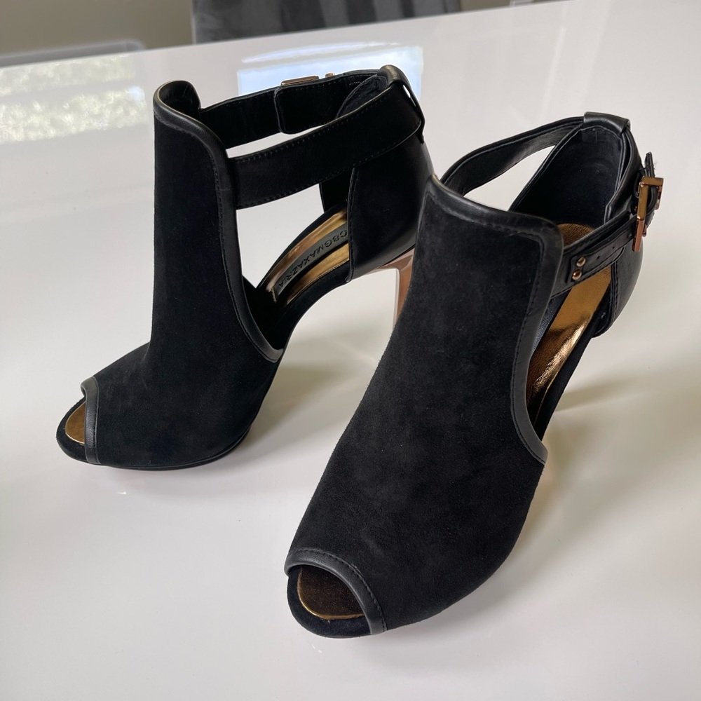 BCBGMaxAzria Black Peep-Toe Heels